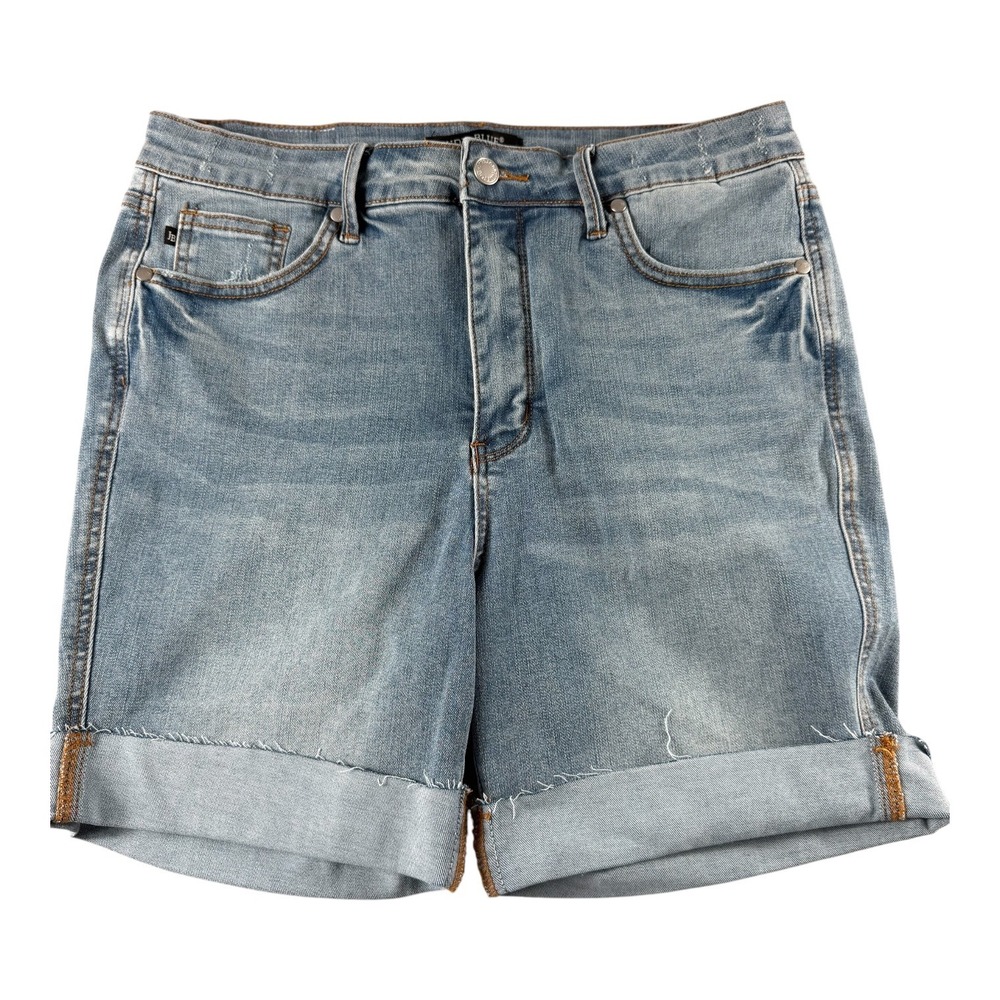 Judy Blue High Waist Cuffed Denim Shorts Medium Wash XL JB150205 MD